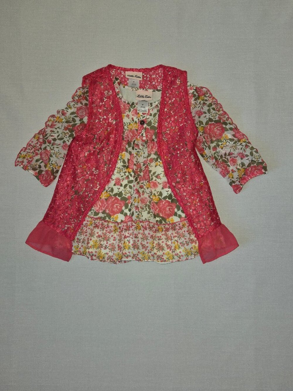 NWOT Floral Dress Set with Lace Jacket 4T Church Easter Outfit